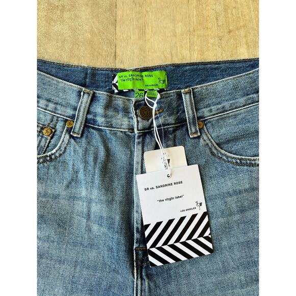 Sandrine Rose Free People Women's Distressed Frayed Hem Denim Shorts : Size 26 - Picture 3 of 5